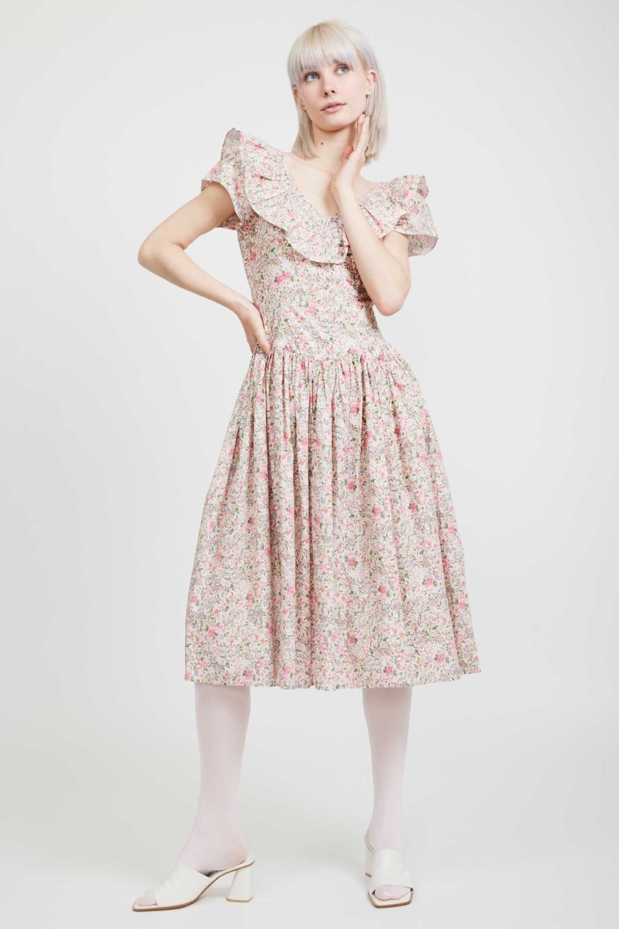 Women Batsheva | Laura Ashley X Batsheva Ileang Dress In Rowena Pink