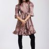 Women Batsheva | Spring Prairie Dress In Deadstock Chintz Moire Purple