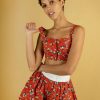 Women Batsheva | Bralette Blouse In Hydrangea Red