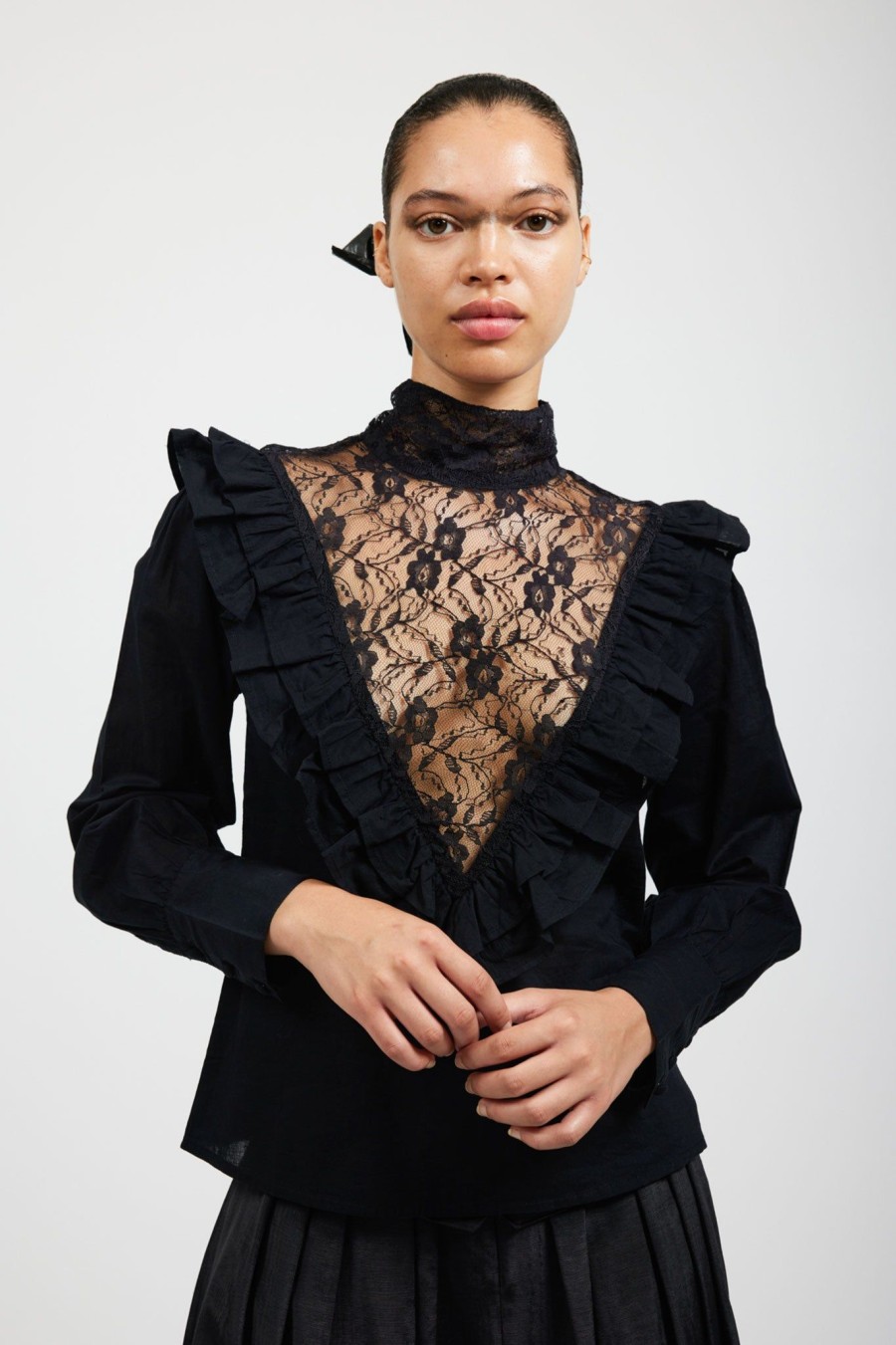 Women Batsheva | Peche Blouse In Black