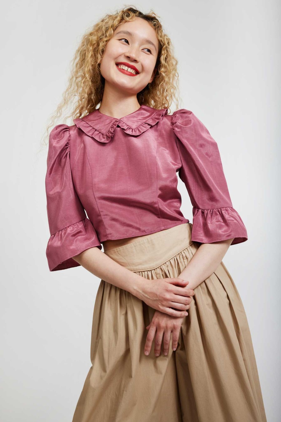 Women Batsheva | Spring Lucy Top In Rouge Moire Pink