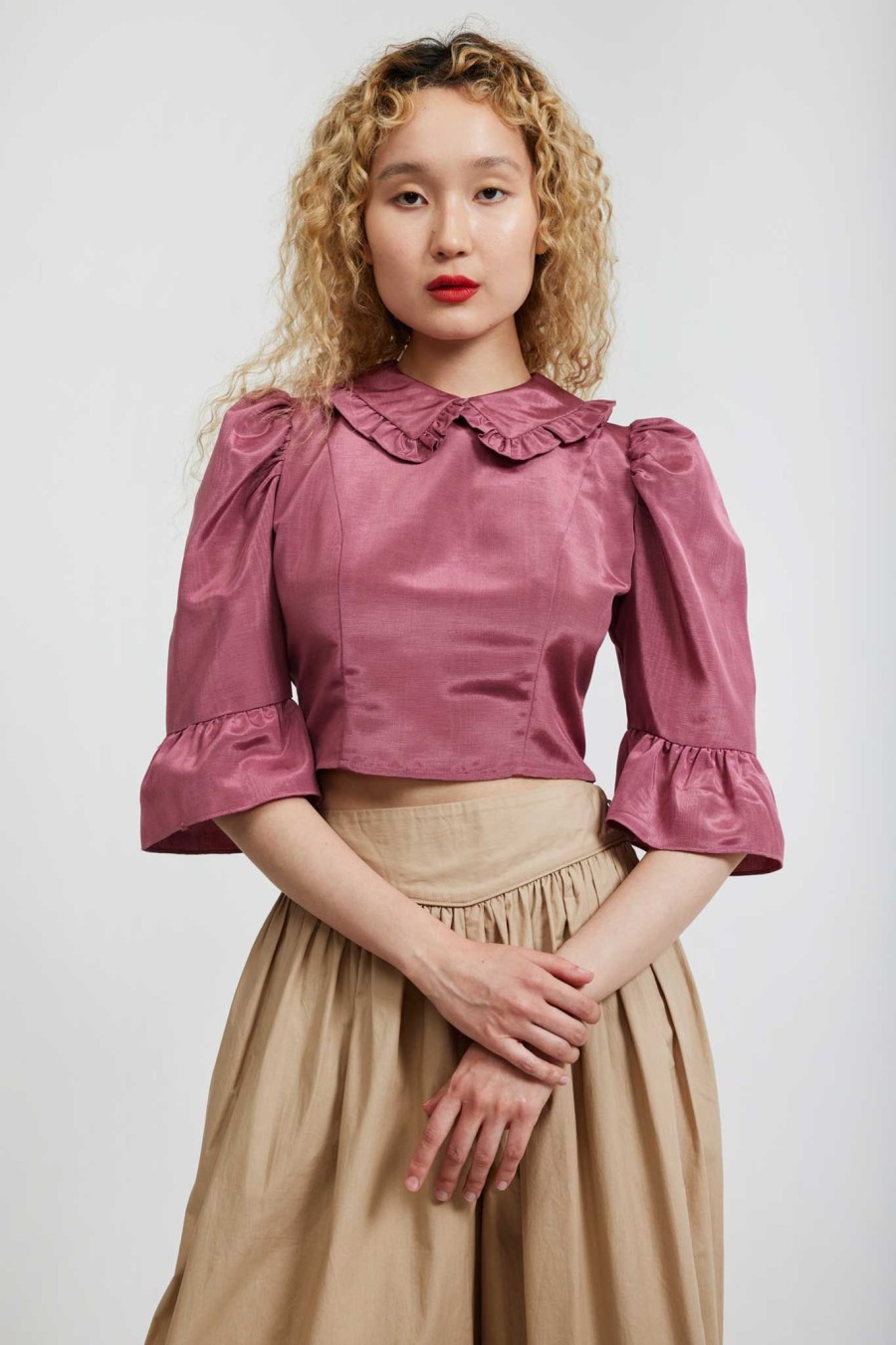 Women Batsheva | Spring Lucy Top In Rouge Moire Pink