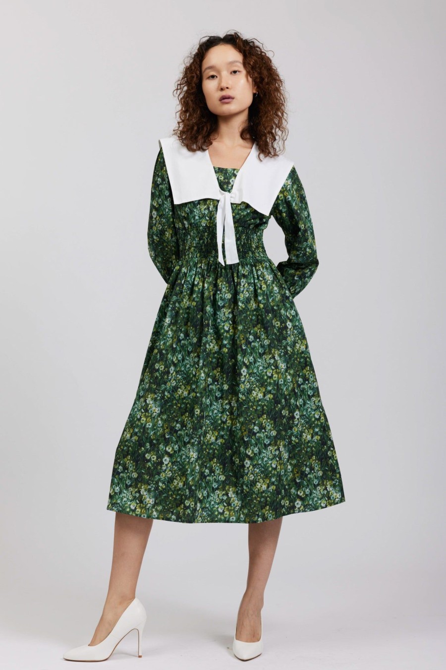 Women Batsheva | Laura Ashley X Batsheva Osian Dress In Sherwood Forest Multi