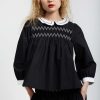 Women Batsheva | Smocked Blouse In Black