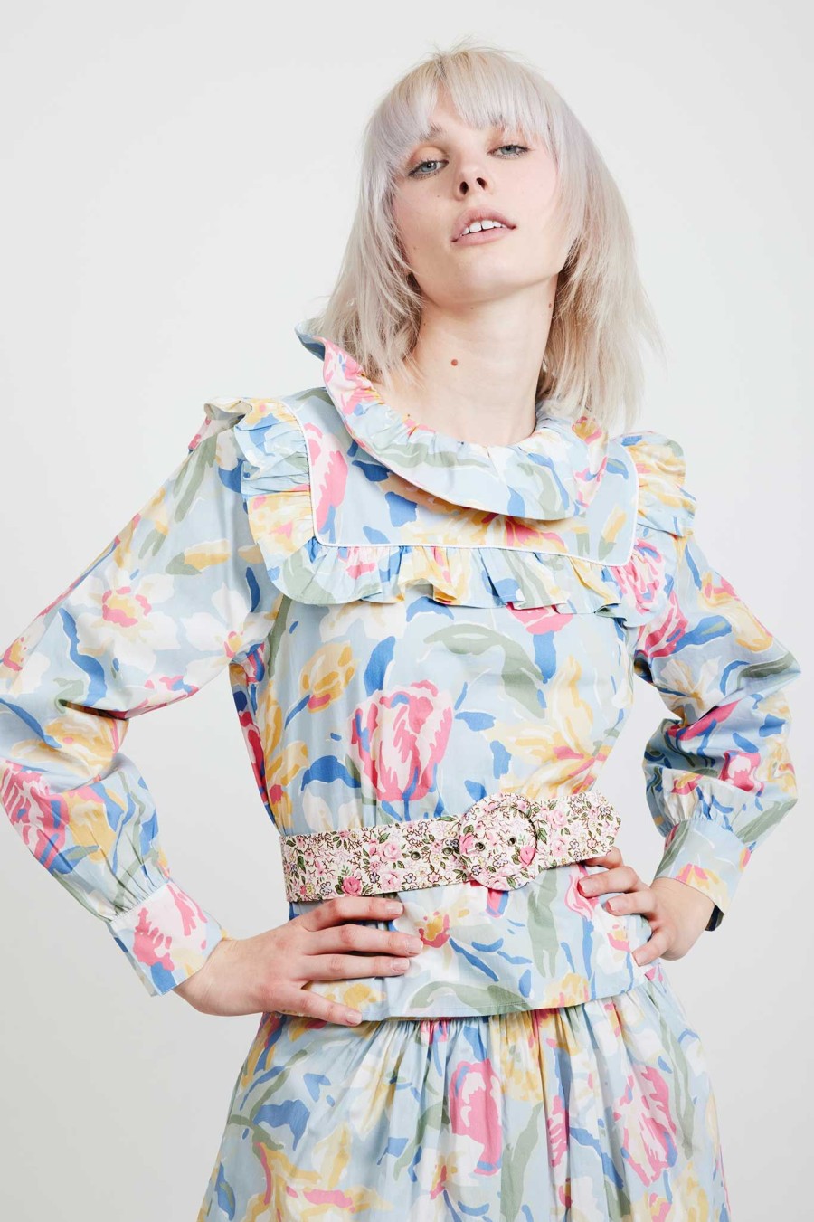 Women Batsheva | Laura Ashley X Batsheva Rhodri Blouse In Tulips Multi