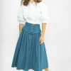 Women Batsheva | Landa Skirt In Medium Denim Blue