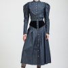 Women Batsheva | Denim Skirt With Black Velveteen Blue