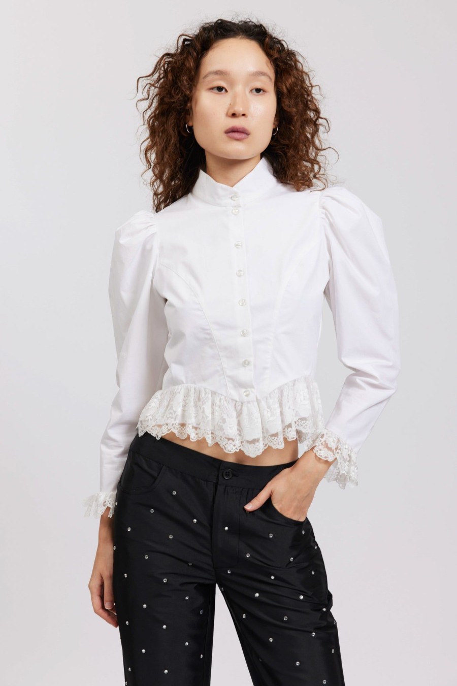 Women Batsheva | Grace Blouse In Lace White