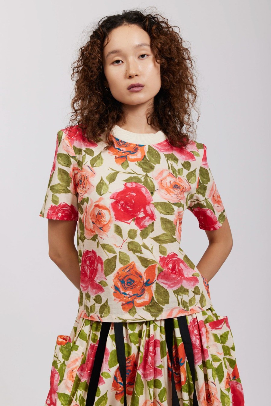 Women Batsheva | Laura Ashley X Batsheva Alaw Tee In Tea Rose Multi