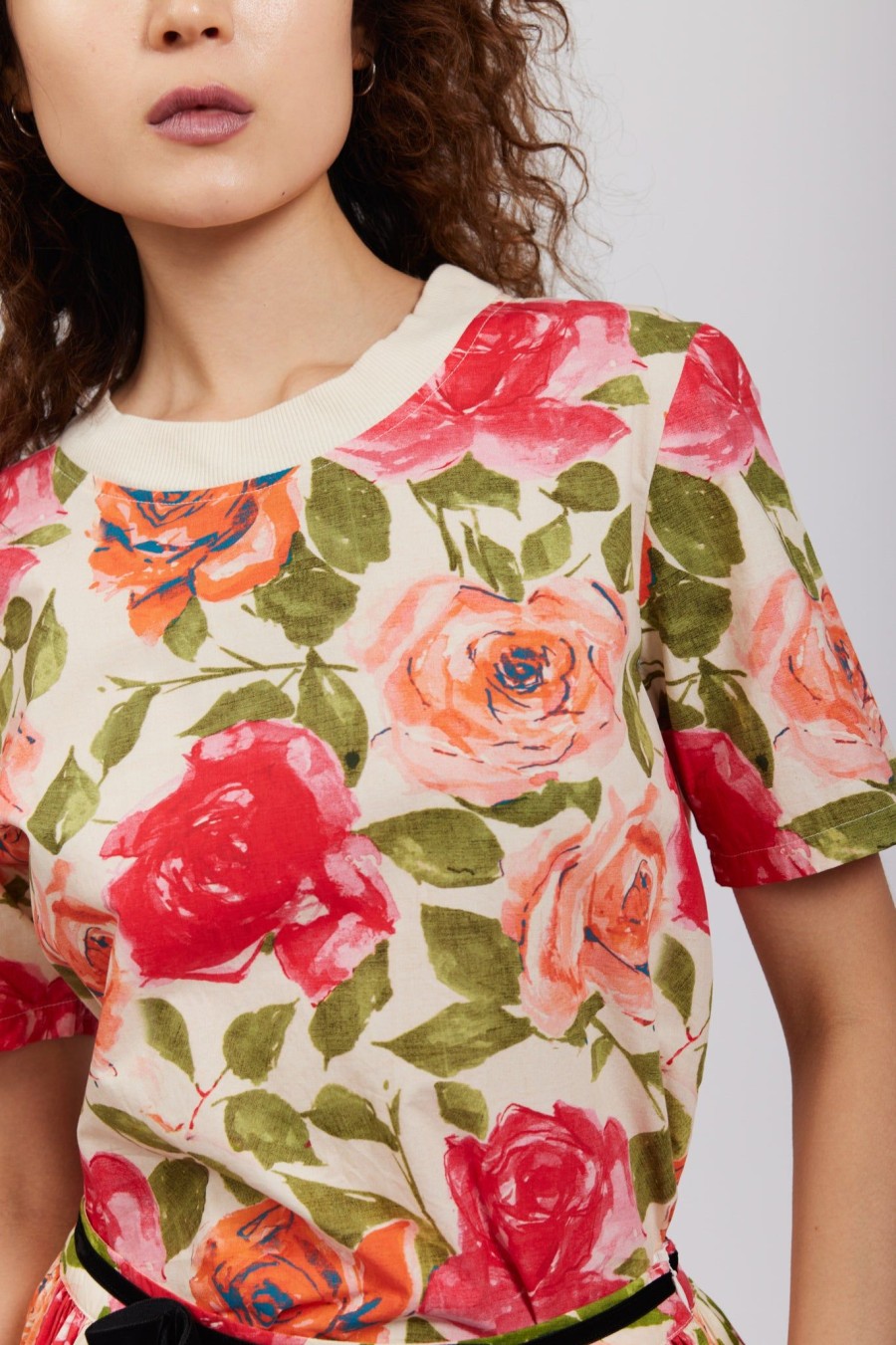 Women Batsheva | Laura Ashley X Batsheva Alaw Tee In Tea Rose Multi