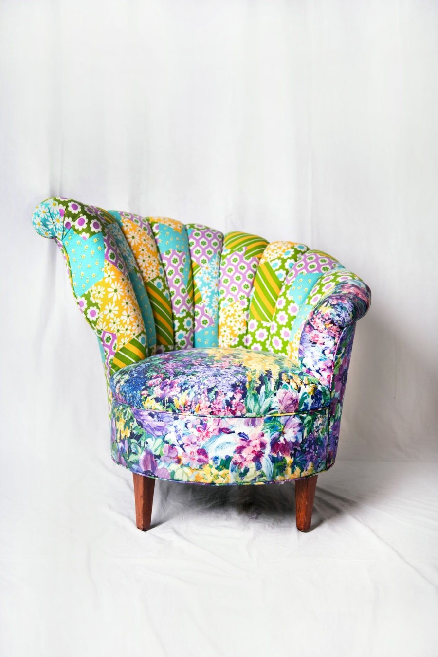 Home Batsheva | Nautilus Chair In Vintage Floral Patchwork Multi