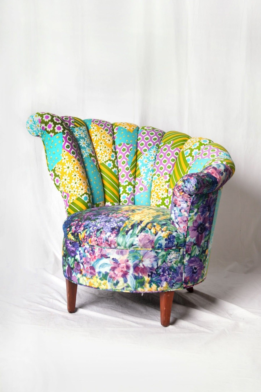 Home Batsheva | Nautilus Chair In Vintage Floral Patchwork Multi