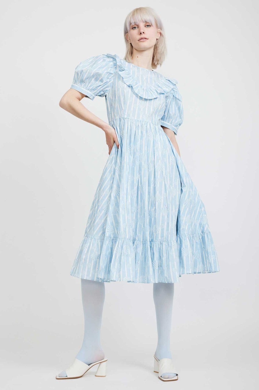 Women Batsheva | Laura Ashley X Batsheva May Dress In Honningtoft Shells Blue