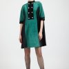 Women Batsheva | Beray Coat Dress In Ocean Moire Green