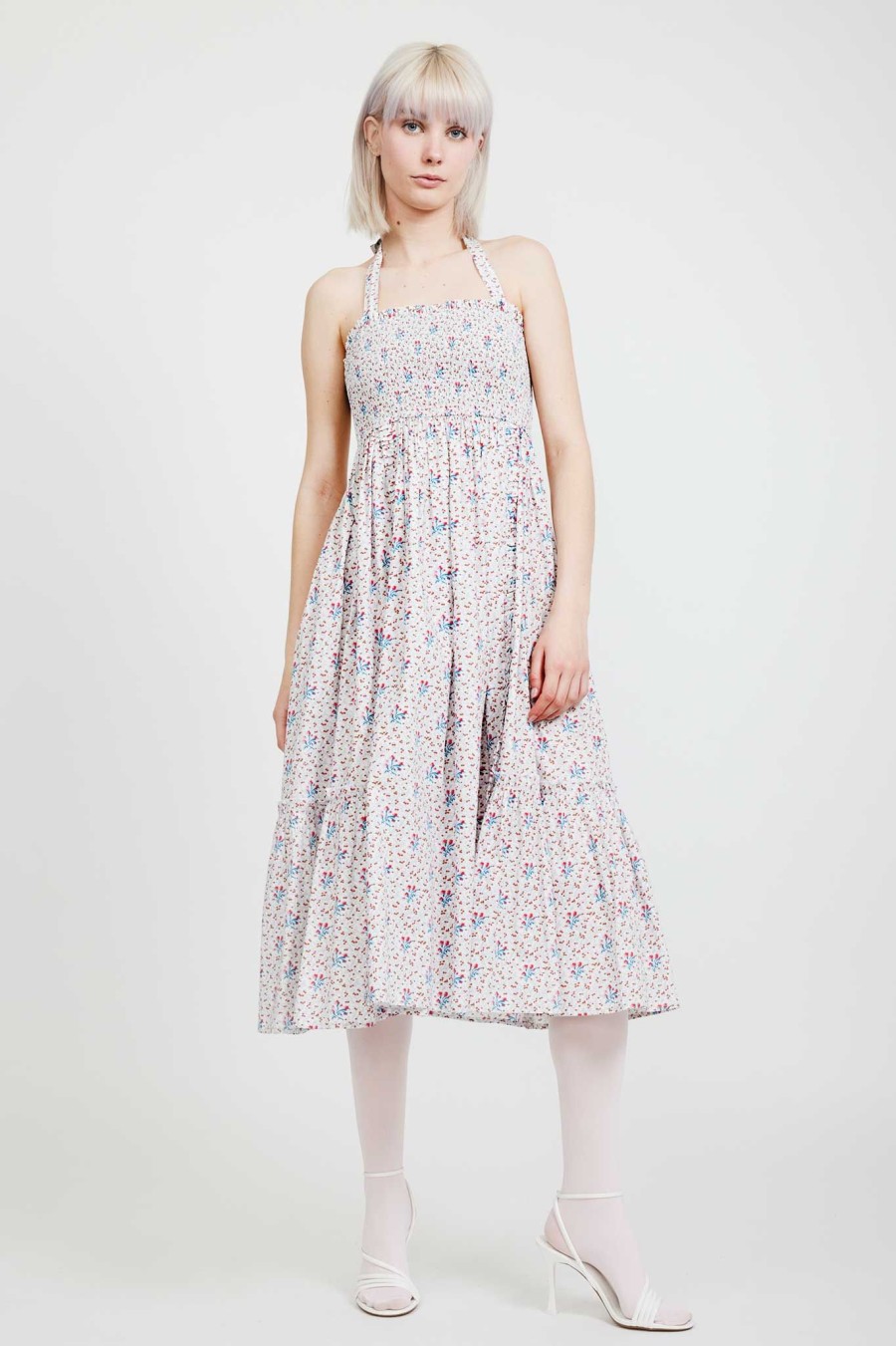 Women Batsheva | Laura Ashley X Batsheva Gwen Dress In Duxford Pines Blue