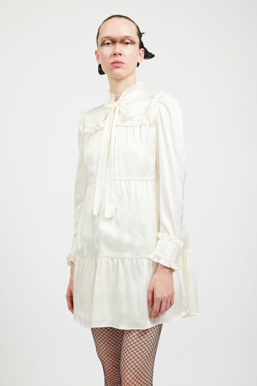 Women Batsheva | Mina Dress In Satin Cream