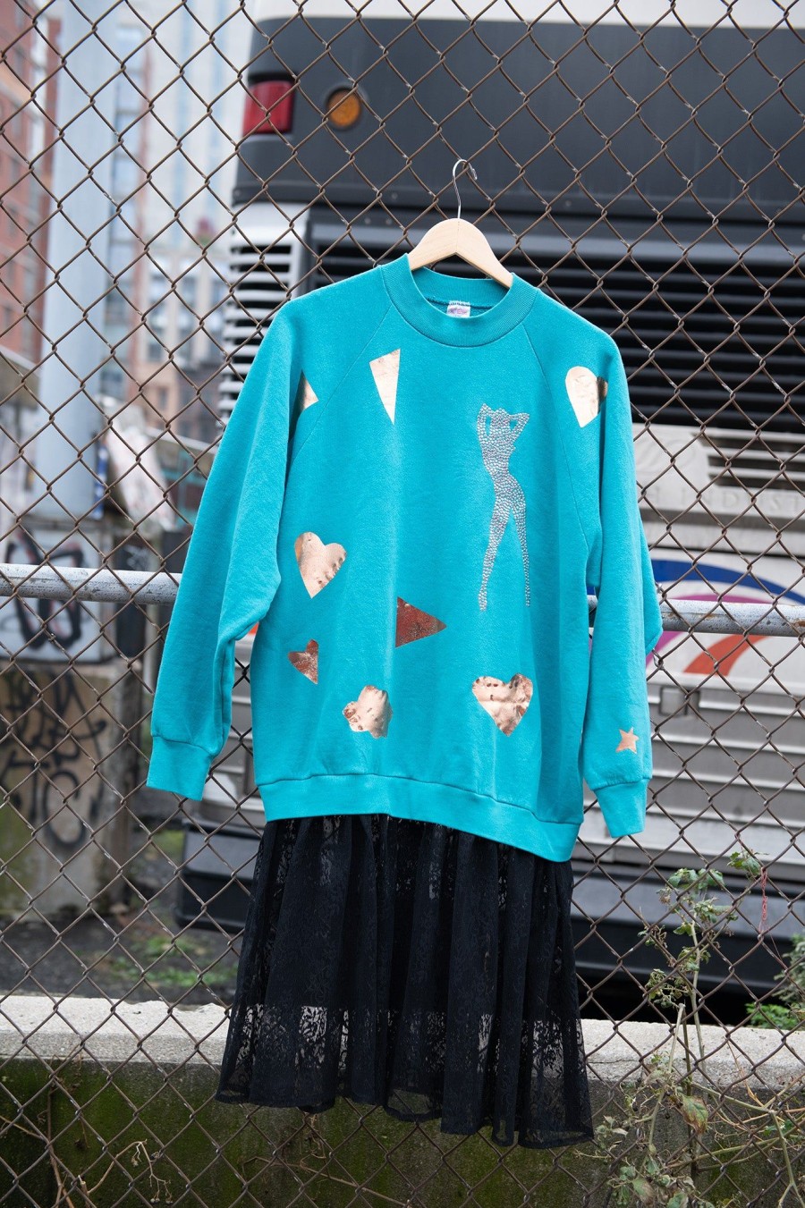 Women Batsheva | One-Of-A-Kind Vintage Turquoise Sweatshirt Dress Multi