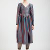 Women Batsheva | Vivienne Dress In Teal/Rust Stripe Multi