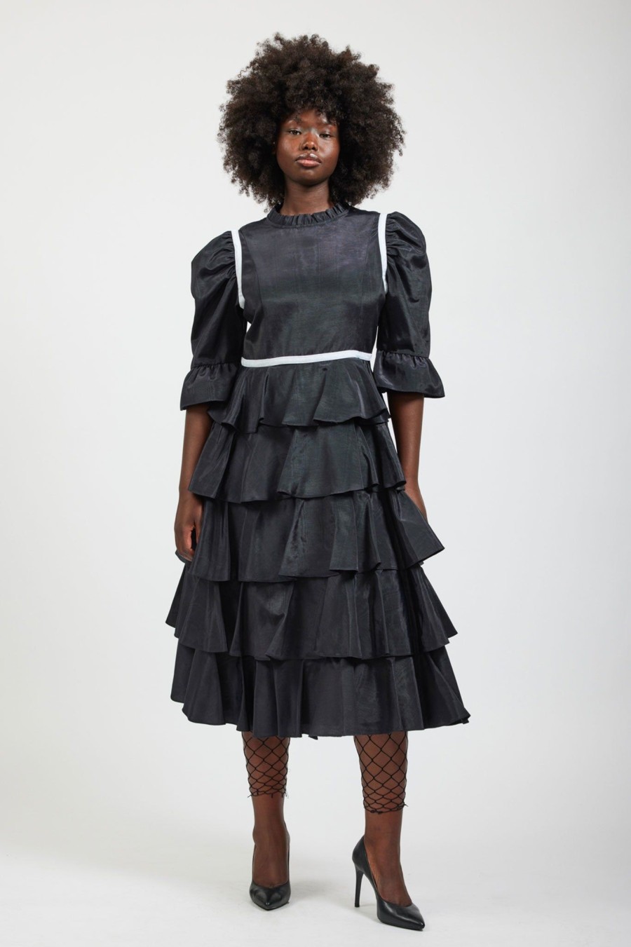 Women Batsheva | Simone Dress In Moire Black