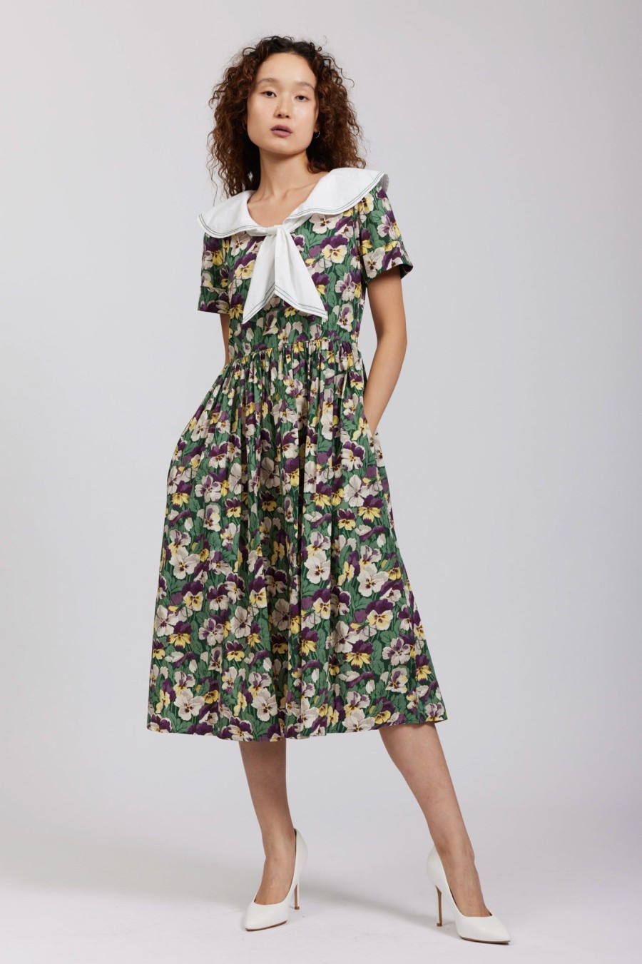 Women Batsheva | Laura Ashley X Batsheva Tye Dress In Sutterton Multi