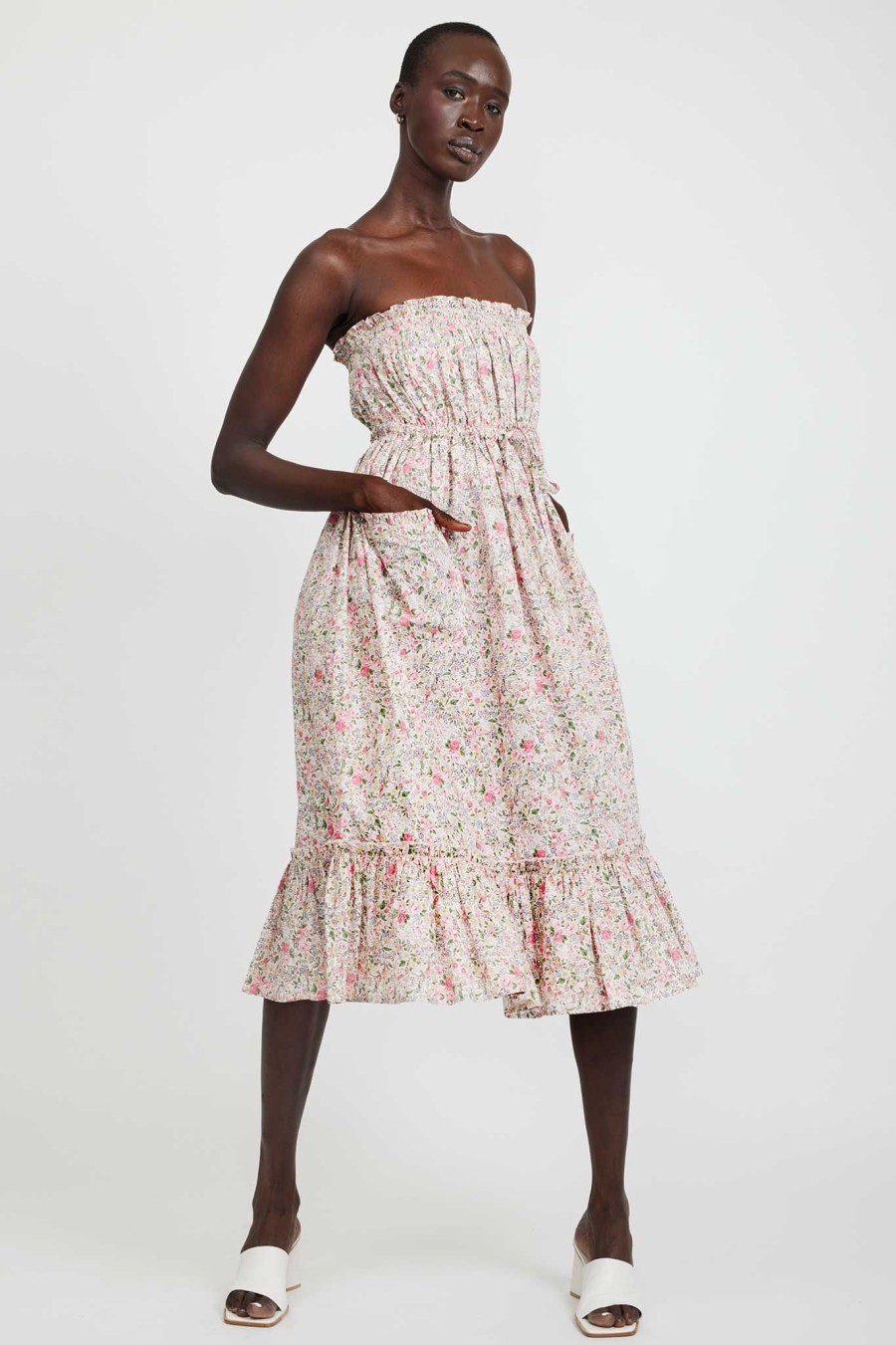 Women Batsheva | Laura Ashley X Batsheva Bronwyn Dress In Rowena Pink