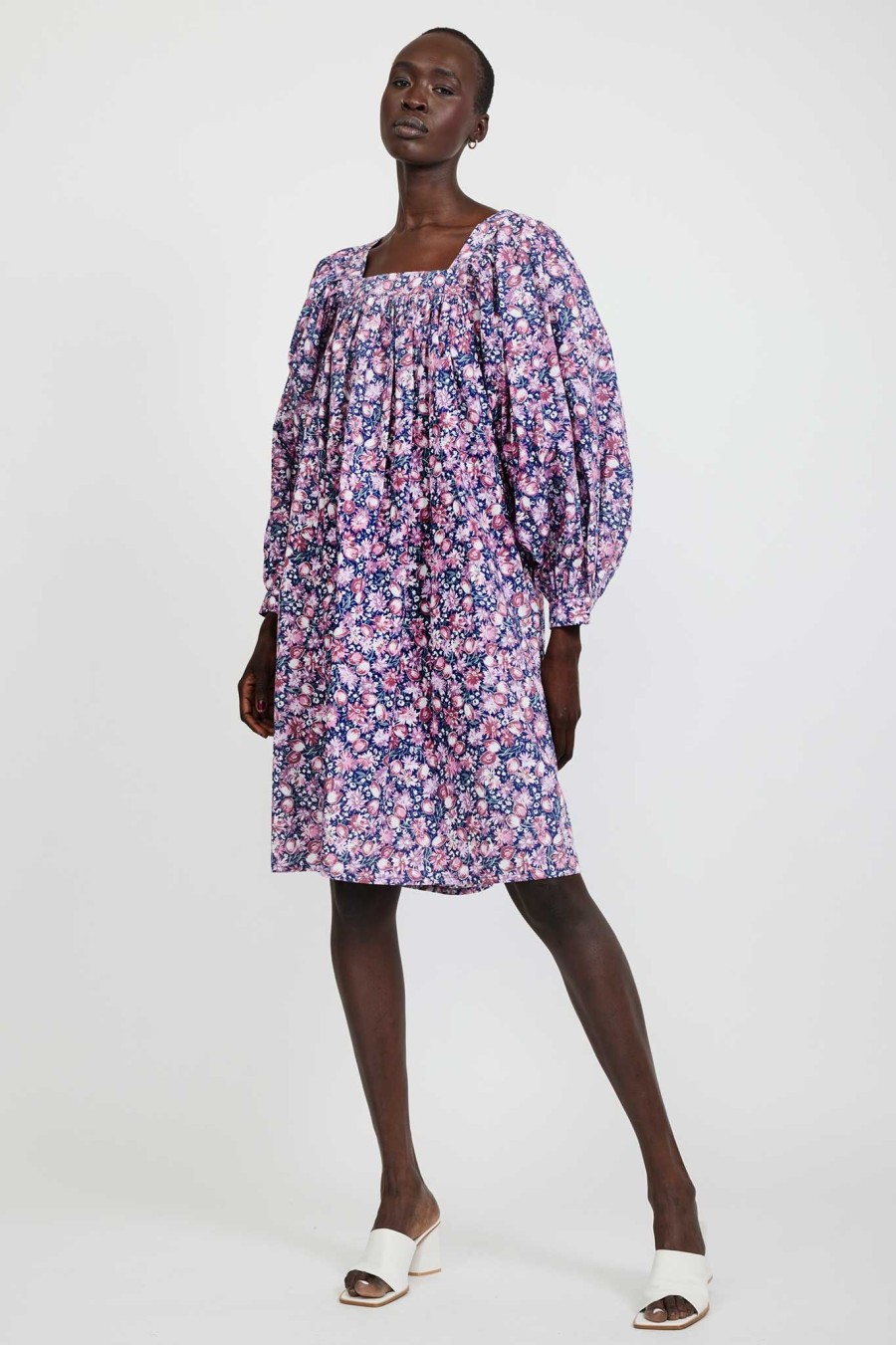 Women Batsheva | Laura Ashley X Batsheva Beaumaris Dress In Inglesham Purple