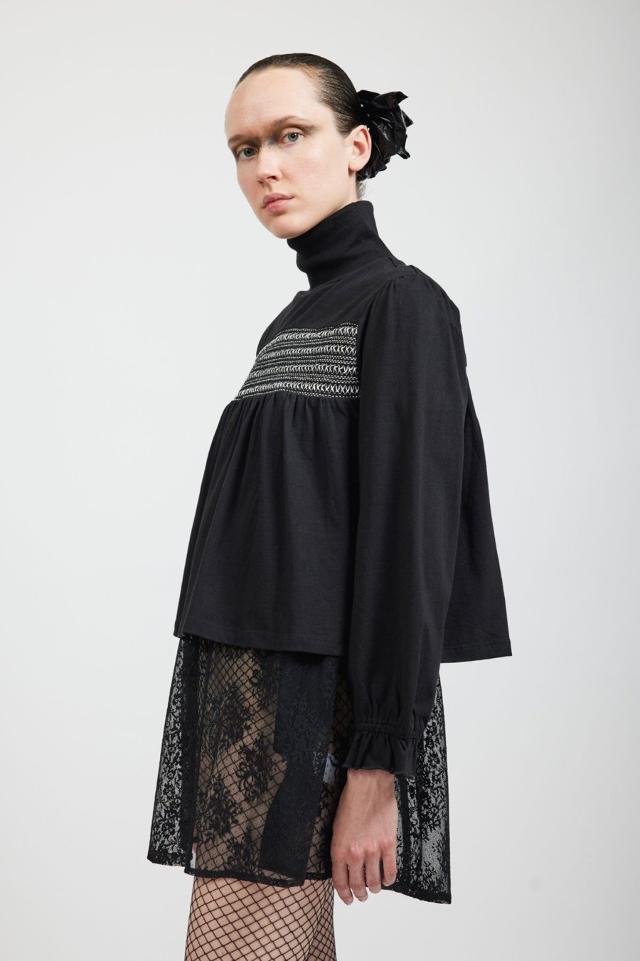 Women Batsheva | Frankie Blouse In Jersey Black