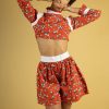 Women Batsheva | Lake Blouse In Red Hydrangea Multi