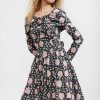 Women Batsheva | Salt Dress In Black Watercolor Floral Multi