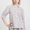 Women Batsheva | Laura Ashley X Batsheva Owenn Blouse In Duxford Pines Blue