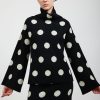 Women Batsheva | Saga Polka Dot Cashmere Turtleneck In Black