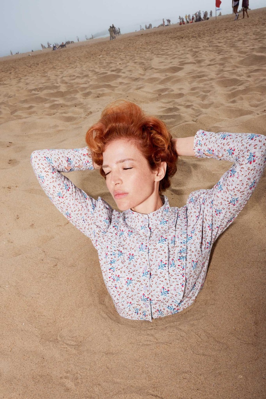 Women Batsheva | Laura Ashley X Batsheva Lee Blouse In Duxford Pines Blue