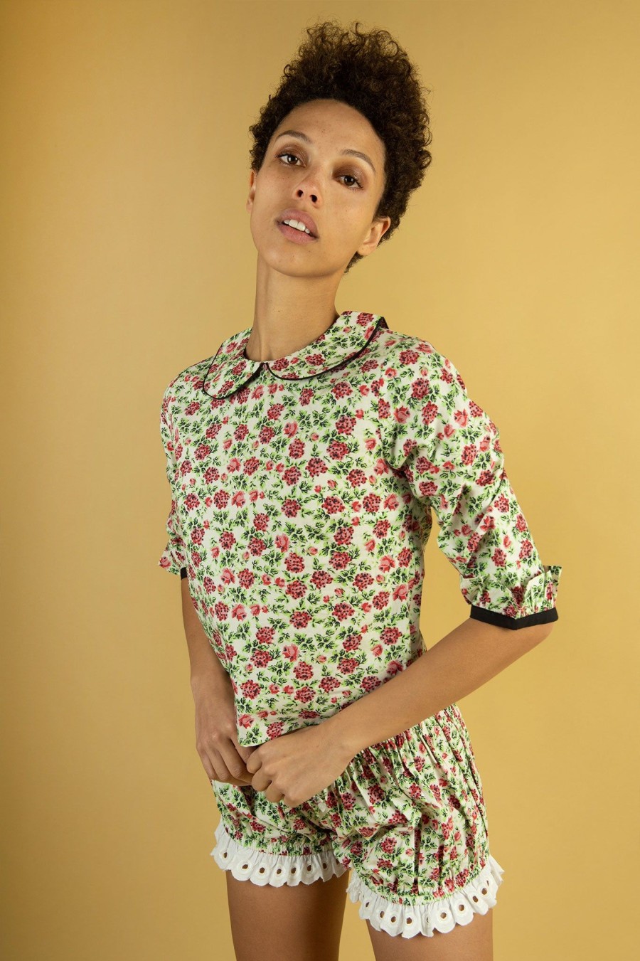 Women Batsheva | Anise Blouse In Dotted Rose Multi