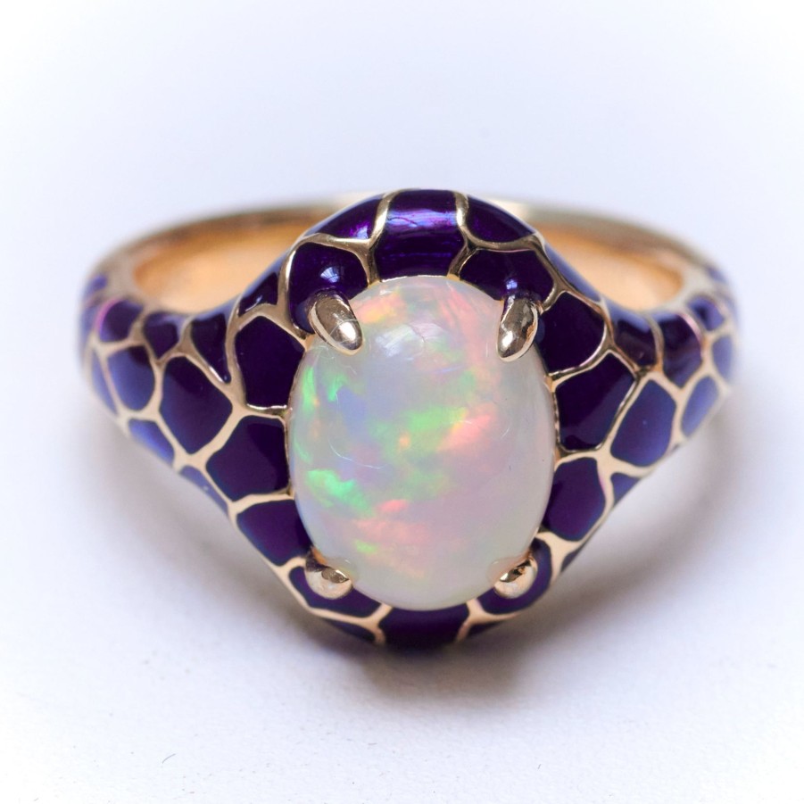 Women Batsheva | Opal Cabochon And Ceramic Ring Gold