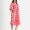 Women Batsheva | Snap Housedress In Floral Block Print Pink