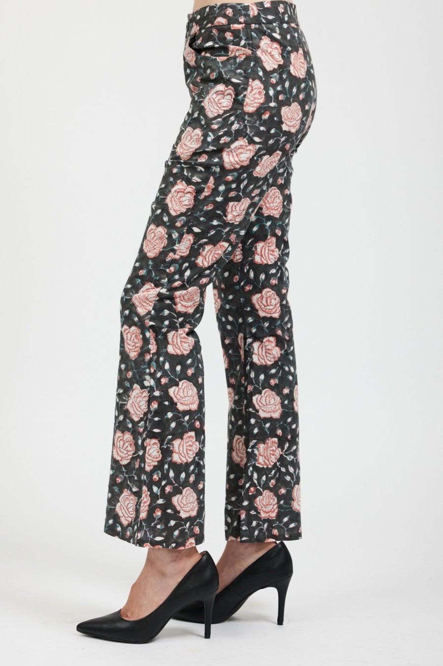 Women Batsheva | Lawyer Pant In Black Watercolor Floral Multi