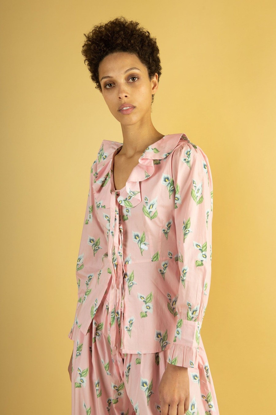 Women Batsheva | Nia Blouse In Blush Calla Lily Pink