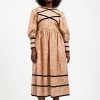 Women Batsheva | Clemmie Dress In Woodgrain Fantasy Brown