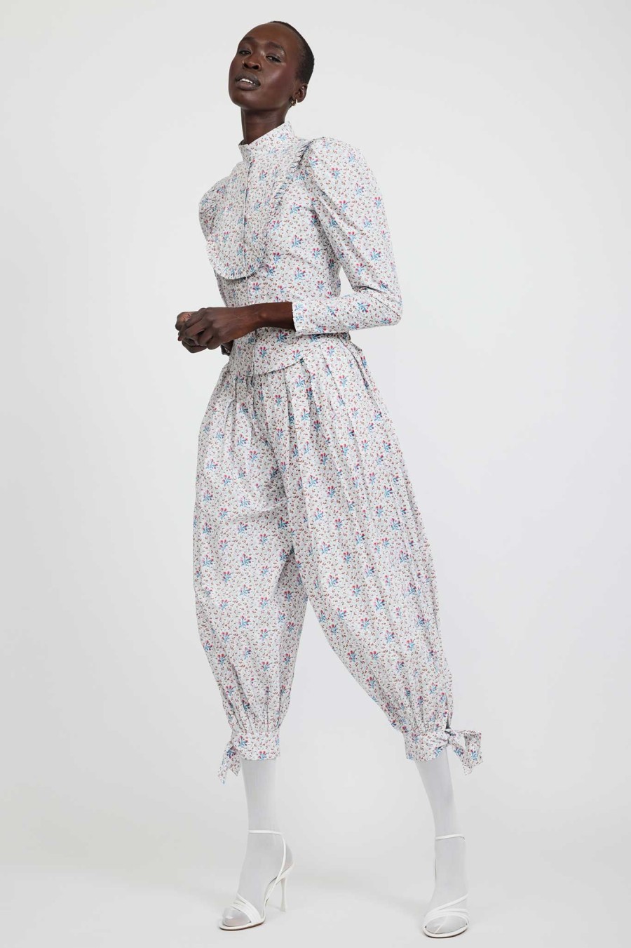 Women Batsheva | Laura Ashley X Batsheva Hauls Pant In Duxford Pines Blue