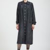 Women Batsheva | Ruffle Coat In Moire Black