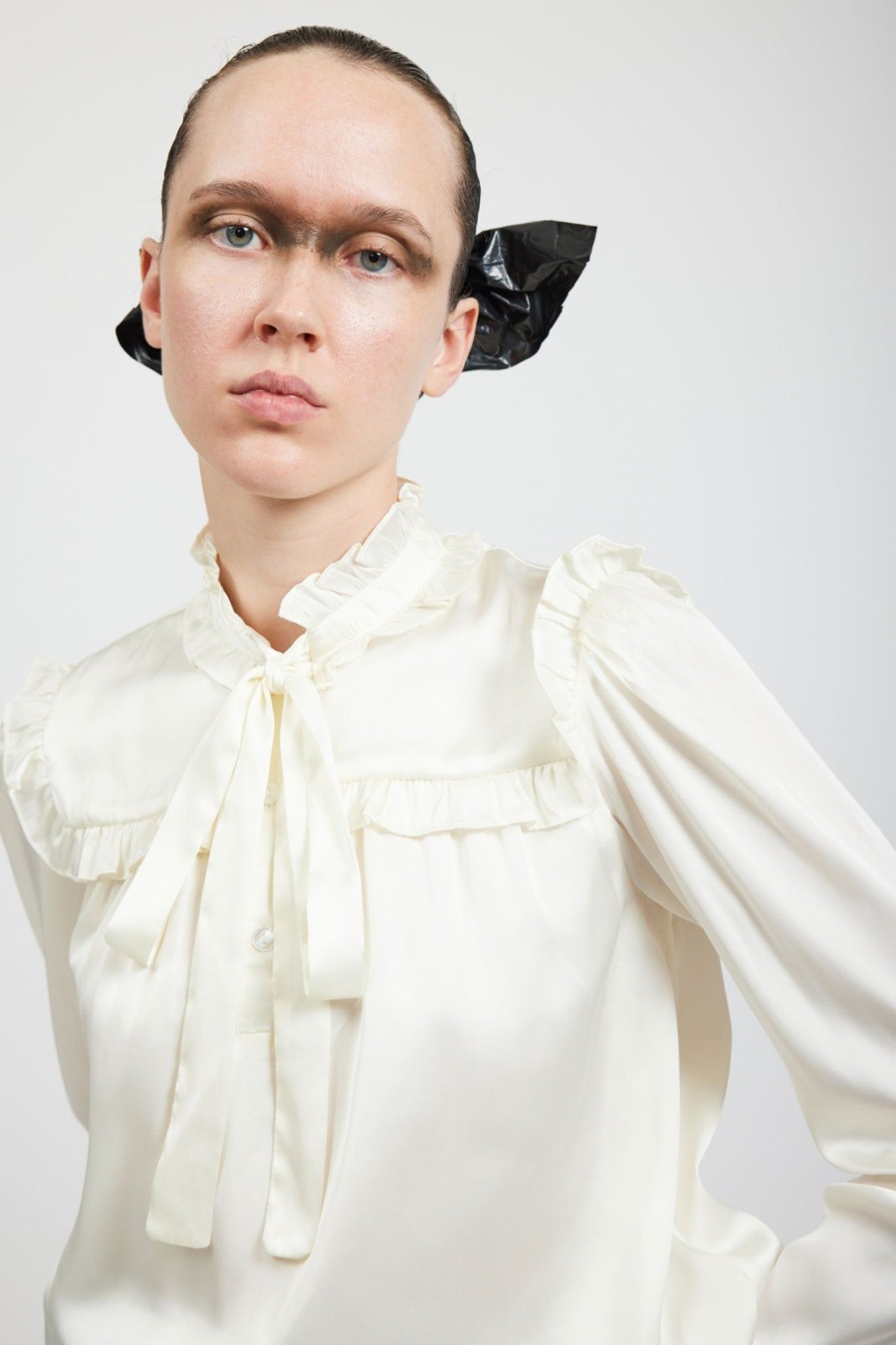 Women Batsheva | Mina Blouse In Satin Cream