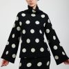 Women Batsheva | Saga Polka Dot Cashmere Turtleneck In Black